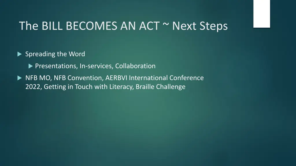 the bill becomes an act next steps