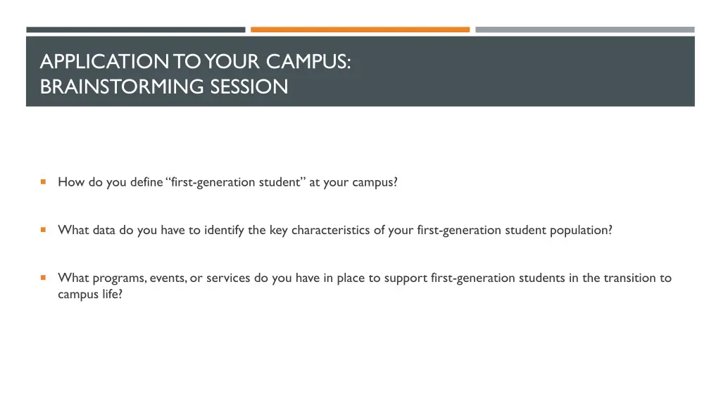 application to your campus brainstorming session