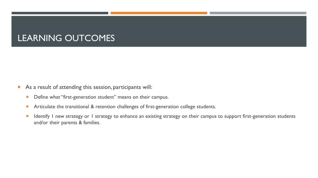 learning outcomes