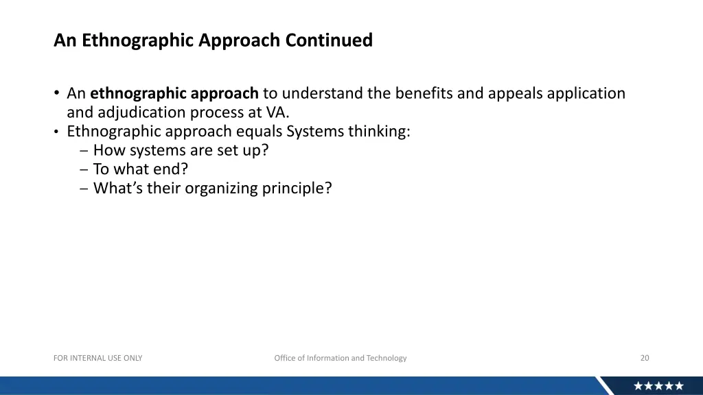 an ethnographic approach continued