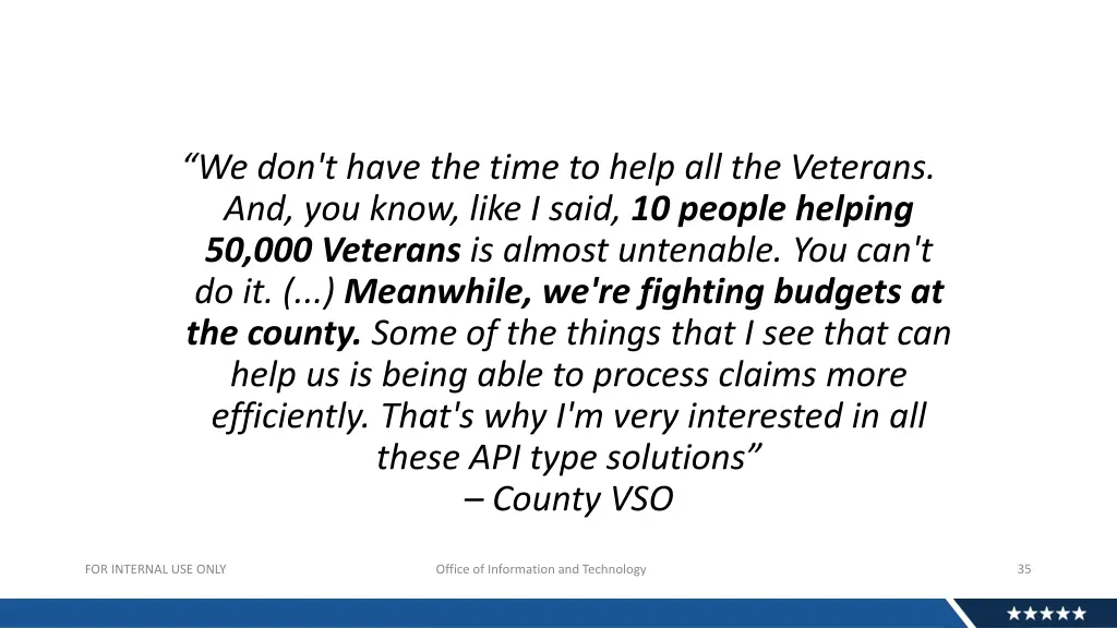 we don t have the time to help all the veterans