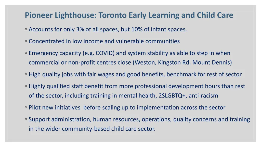 pioneer lighthouse toronto early learning