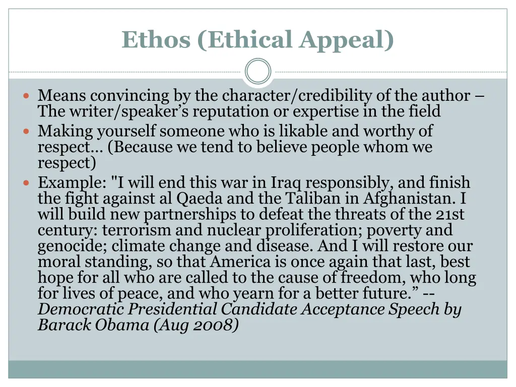 ethos ethical appeal