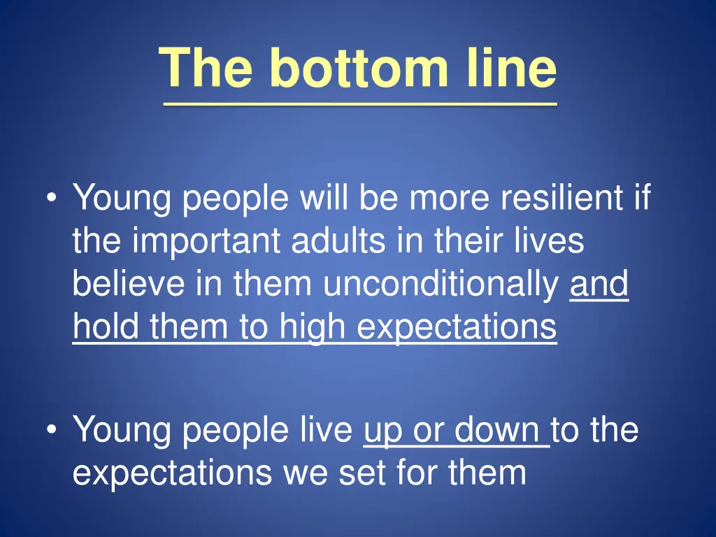 the bottom line