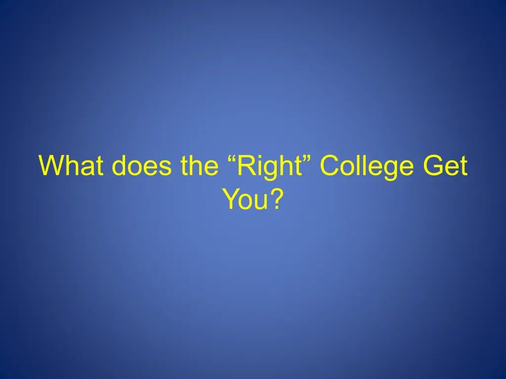 what does the right college get you