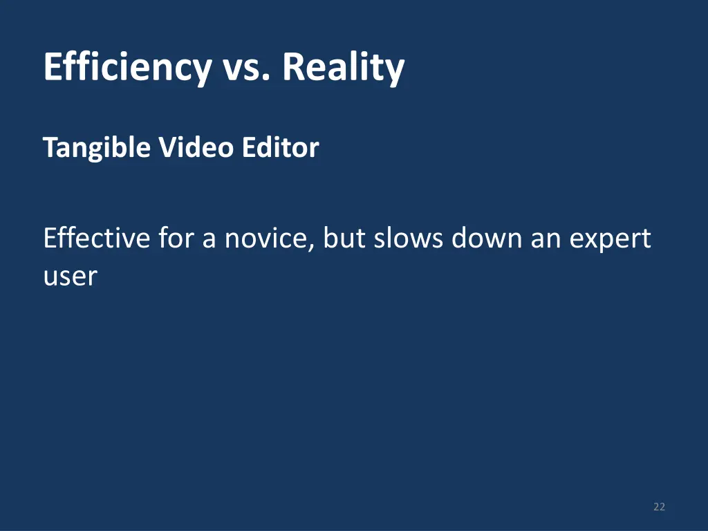 efficiency vs reality