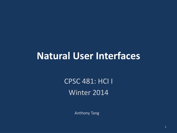 natural user interfaces
