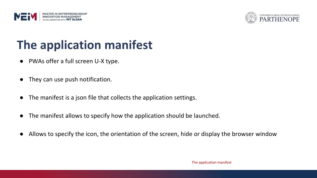 the application manifest