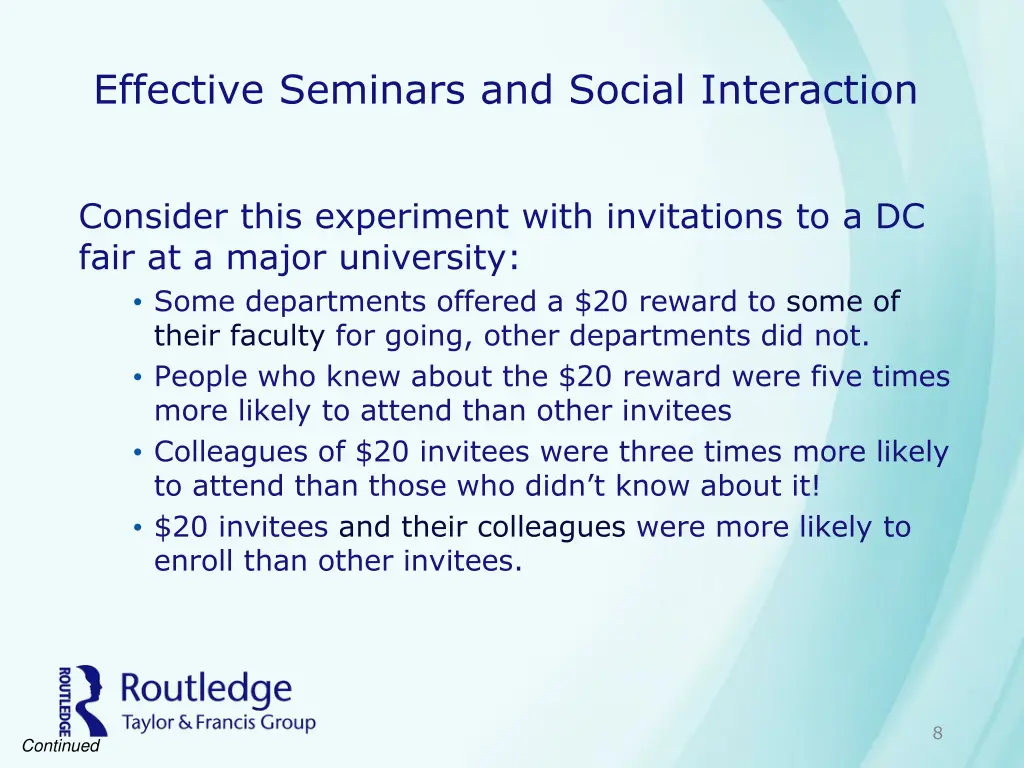 effective seminars and social interaction