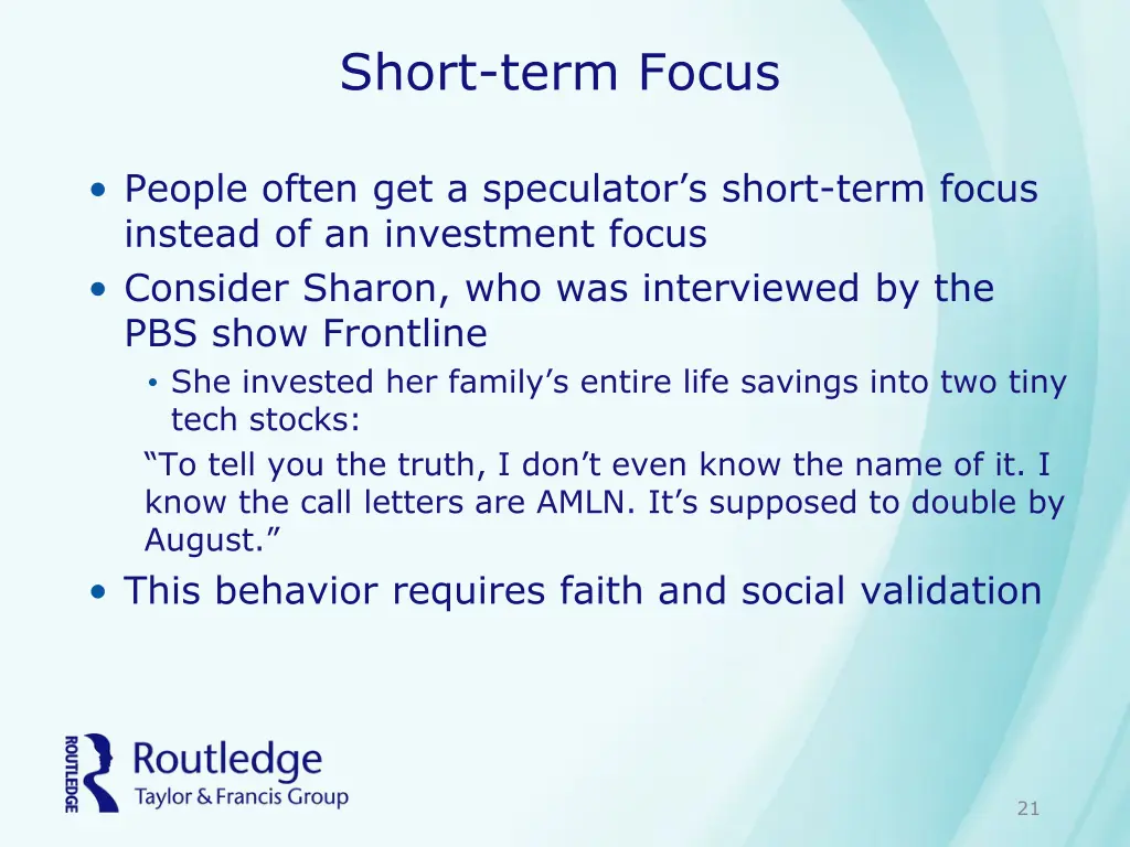short term focus