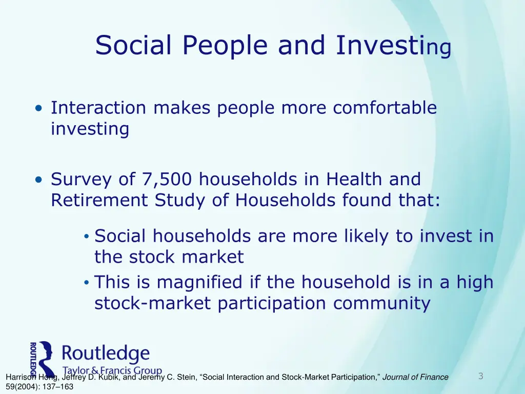 social people and investi ng