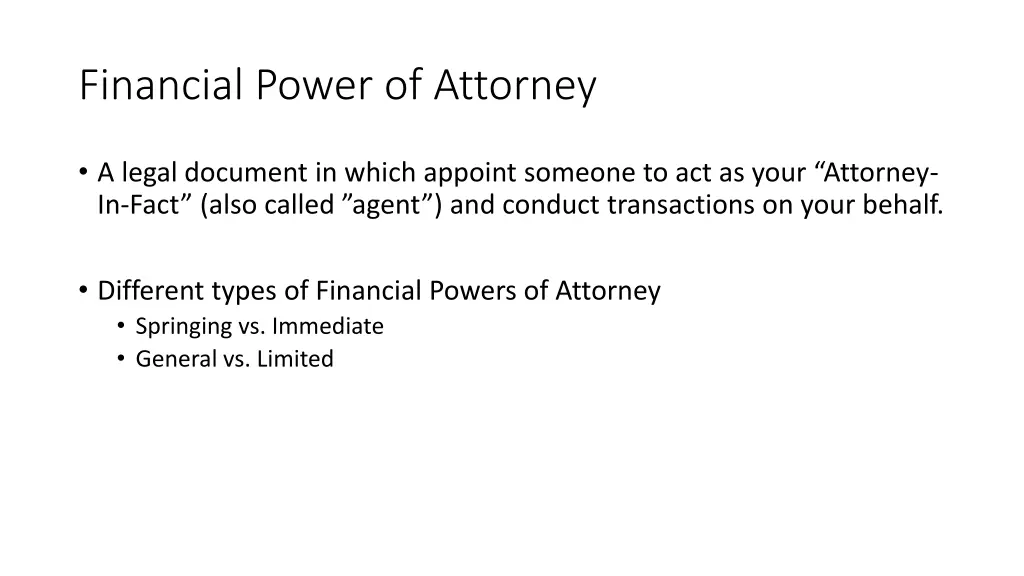 financial power of attorney