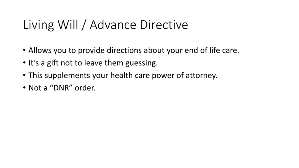 living will advance directive
