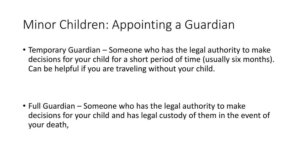 minor children appointing a guardian