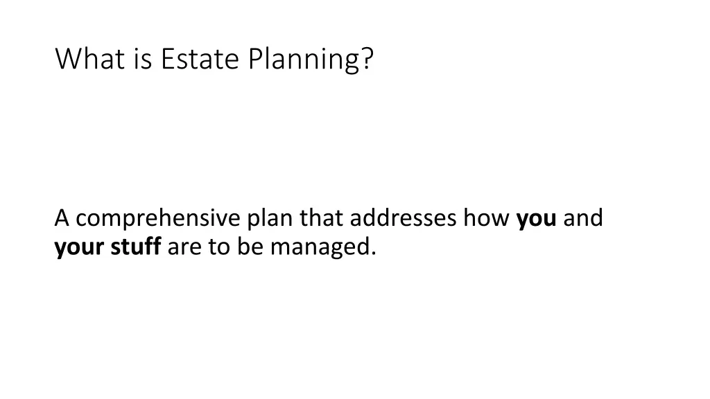 what is estate planning