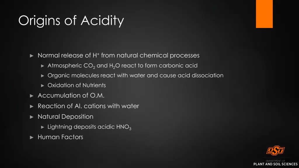 origins of acidity
