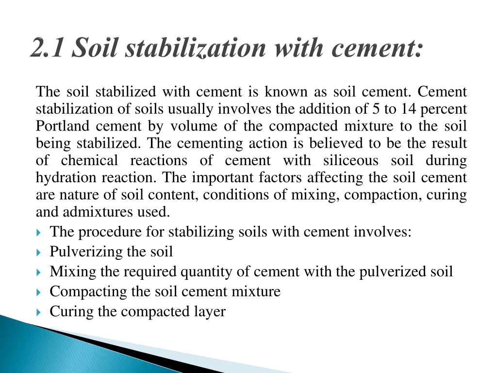 the soil stabilized with cement is known as soil