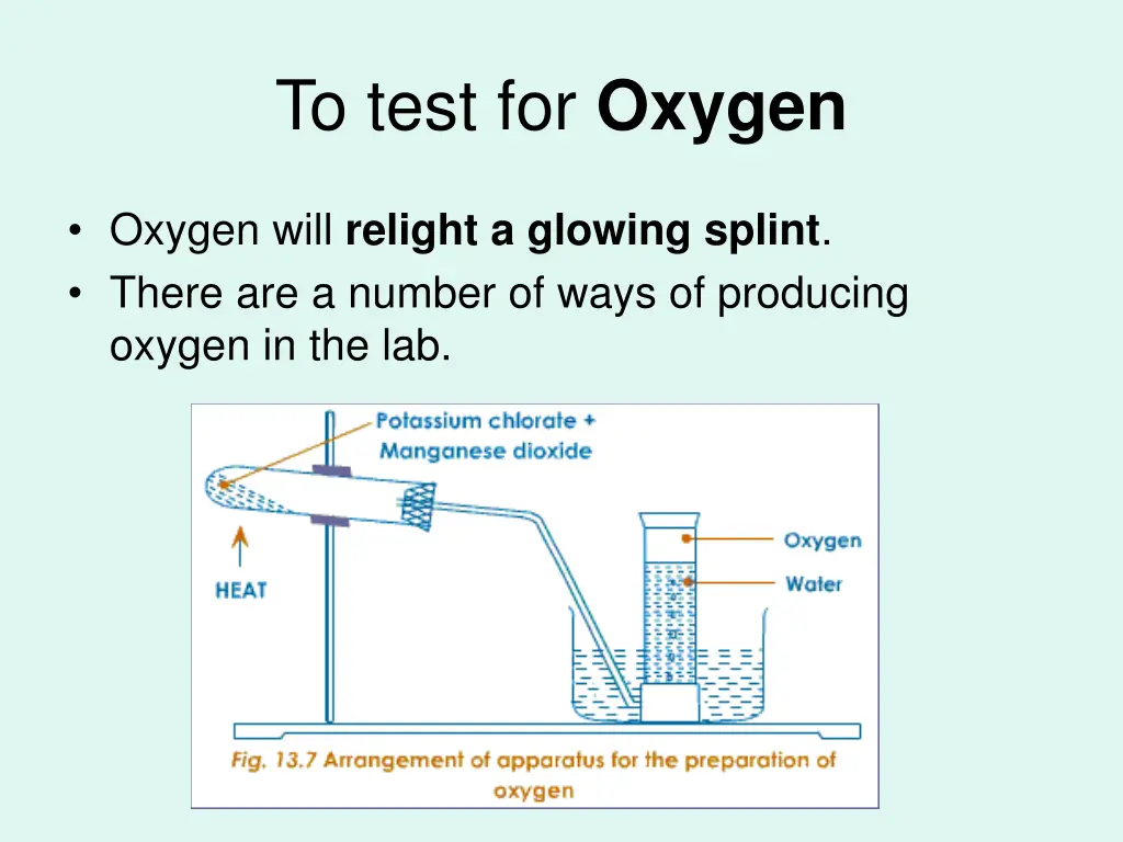 to test for oxygen