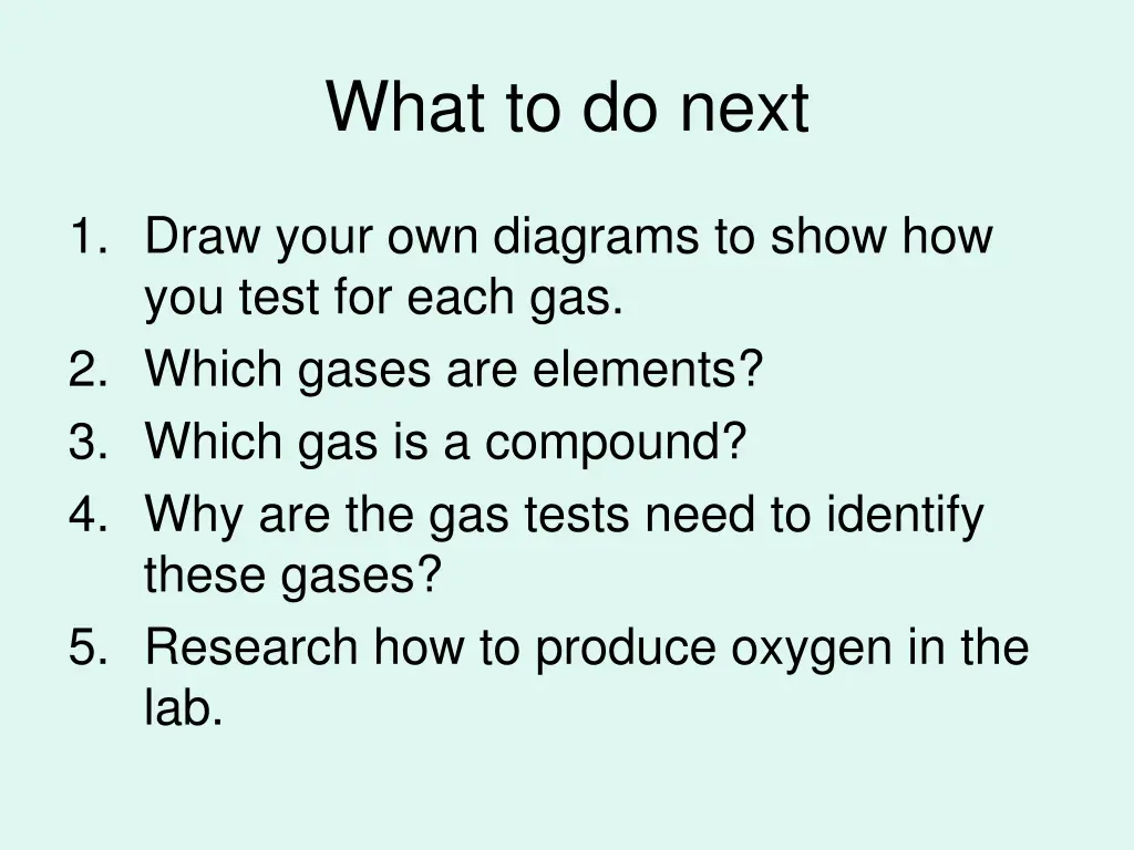what to do next