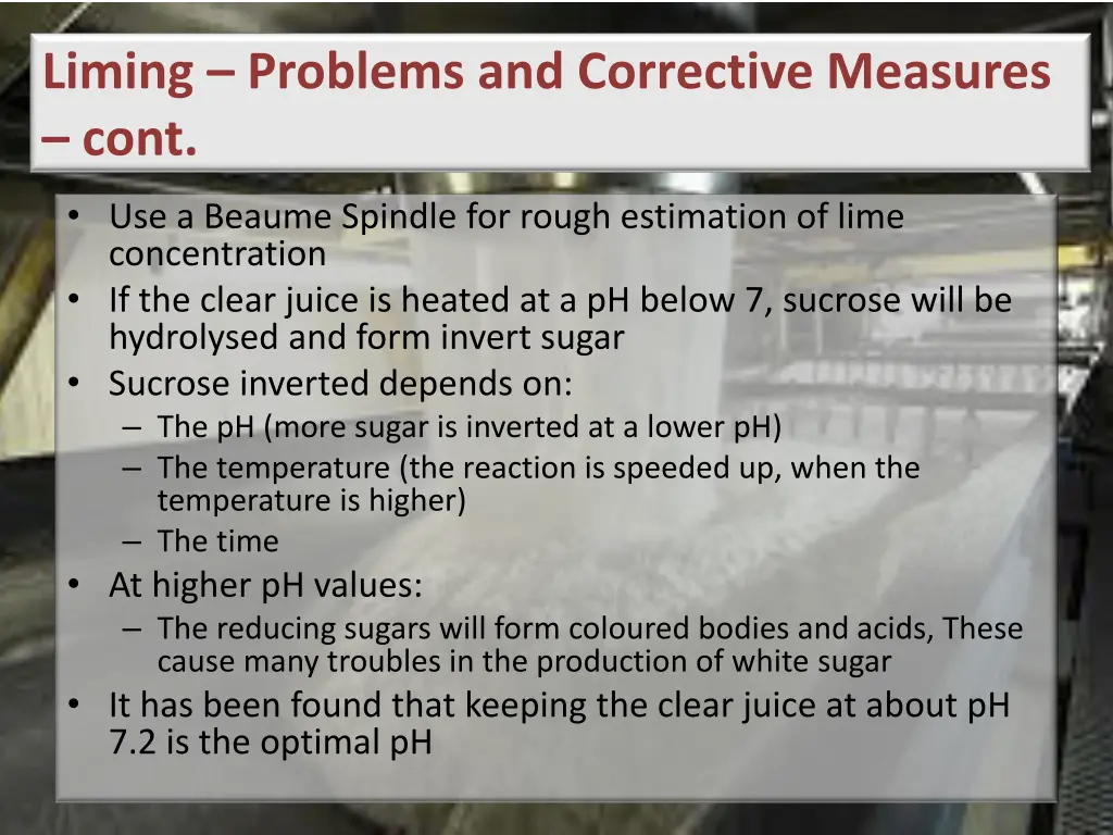 liming problems and corrective measures cont