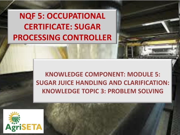 nqf 5 occupational certificate sugar processing