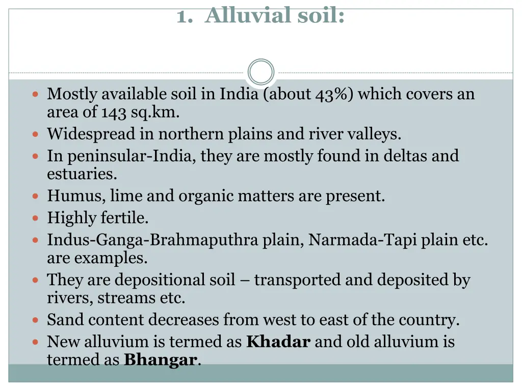 1 alluvial soil