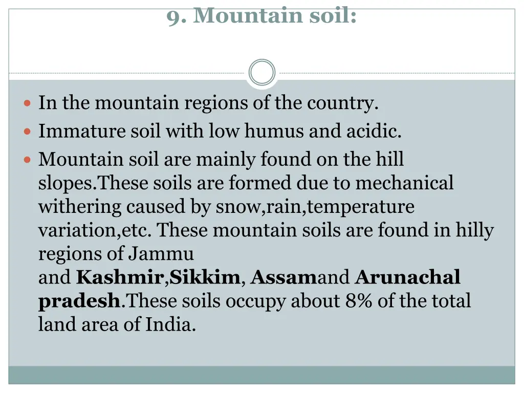 9 mountain soil