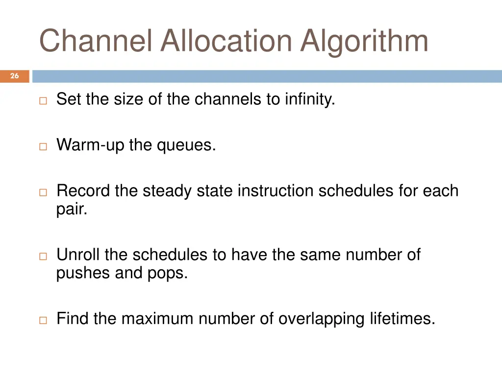 channel allocation algorithm