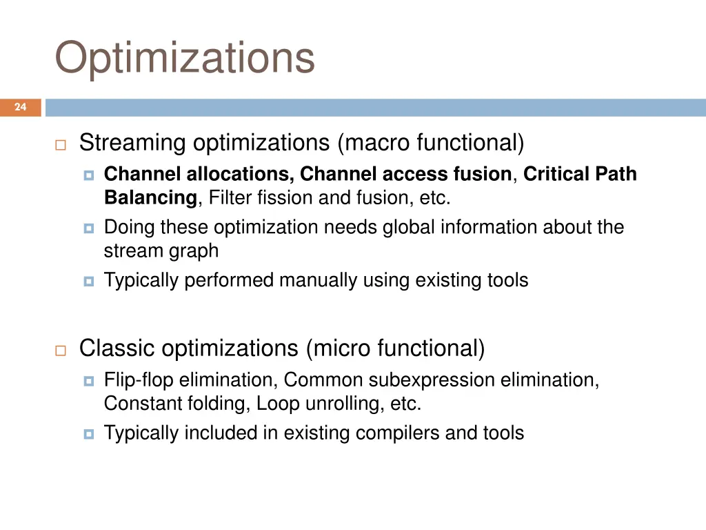 optimizations