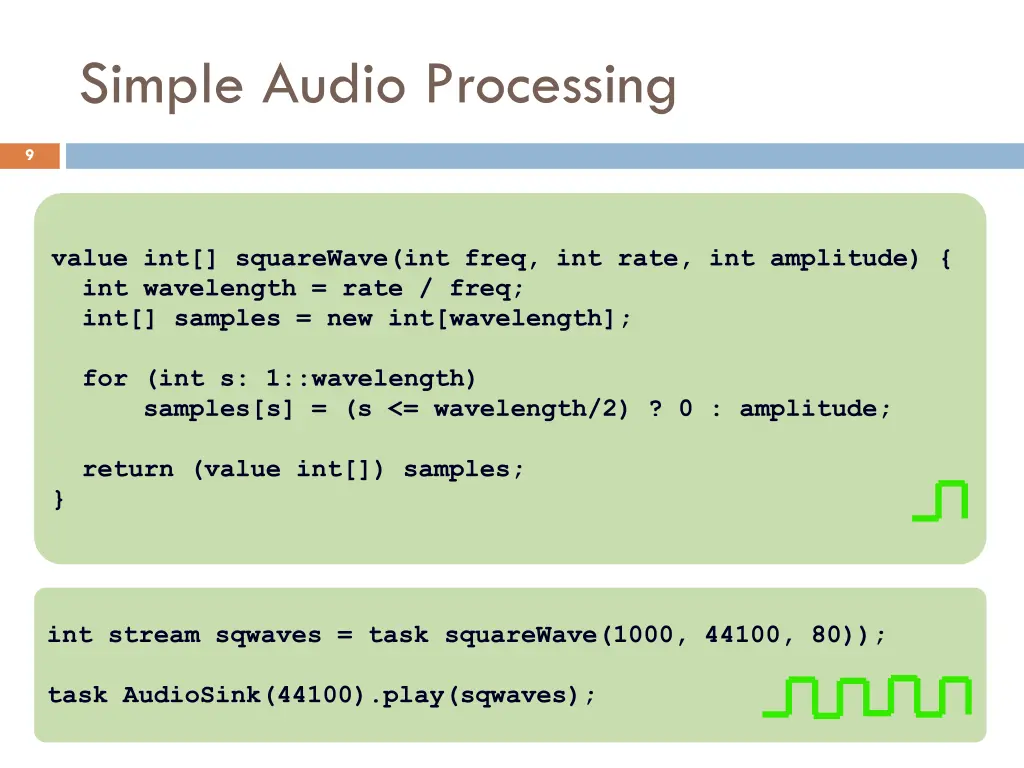 simple audio processing