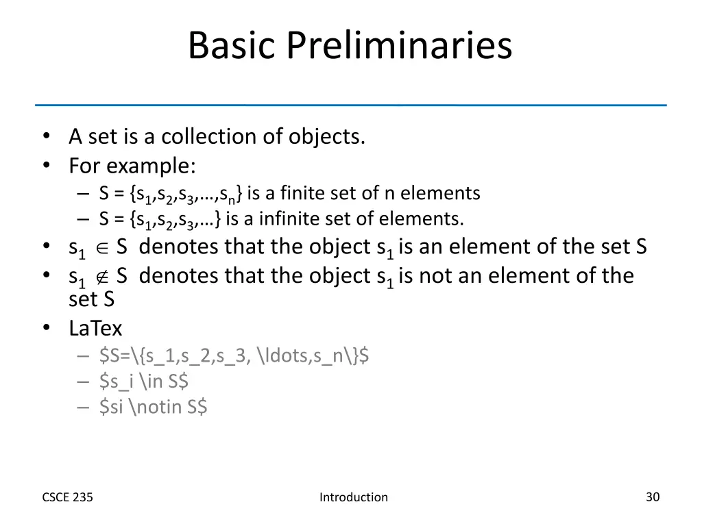 basic preliminaries