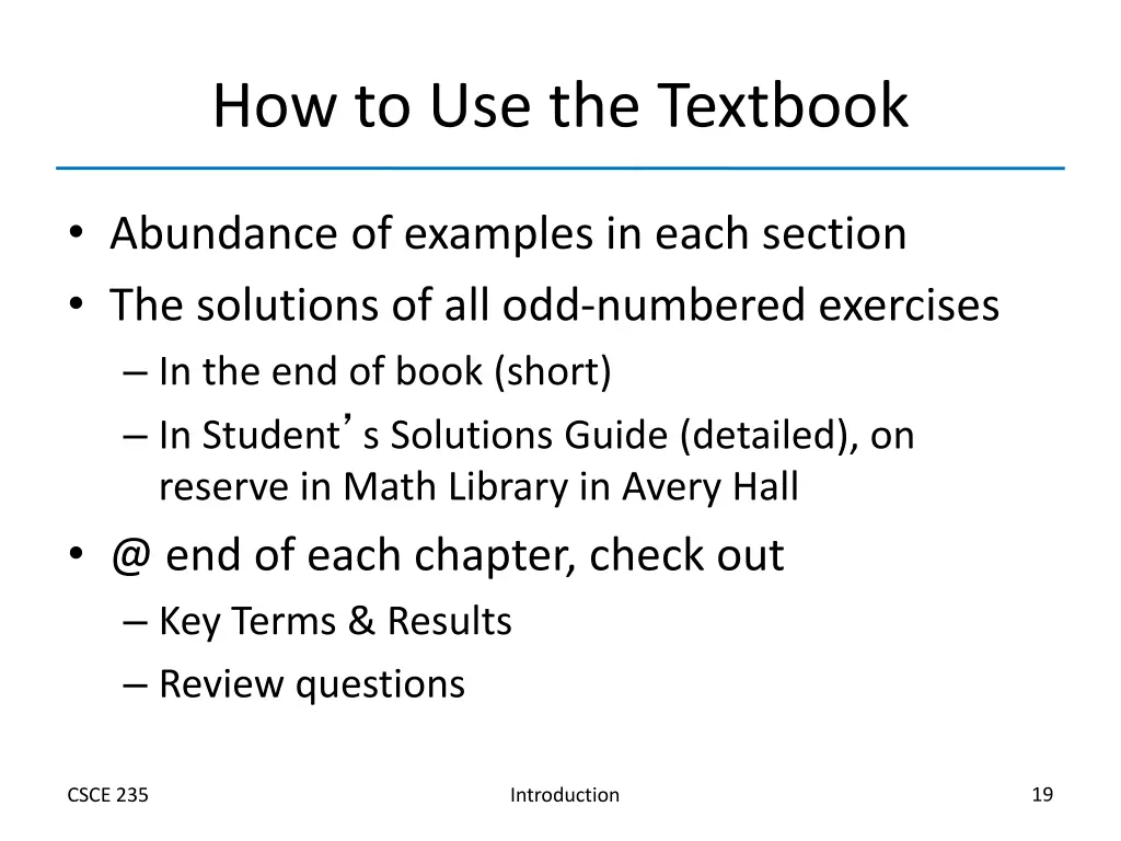 how to use the textbook