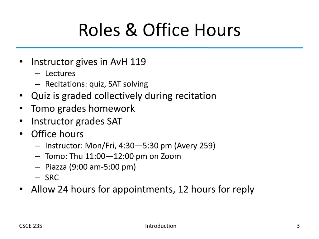 roles office hours