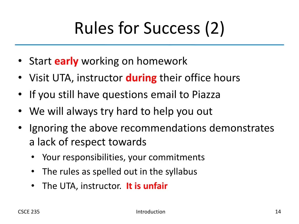 rules for success 2