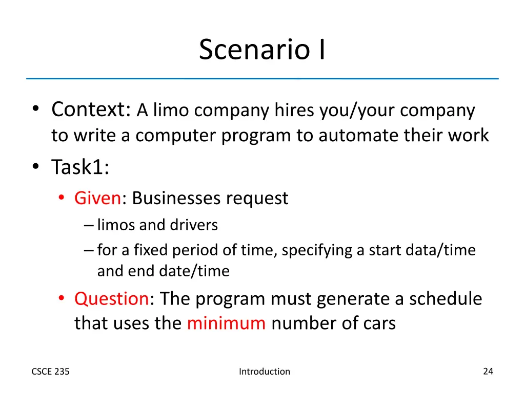 scenario i
