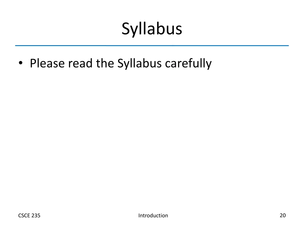 syllabus