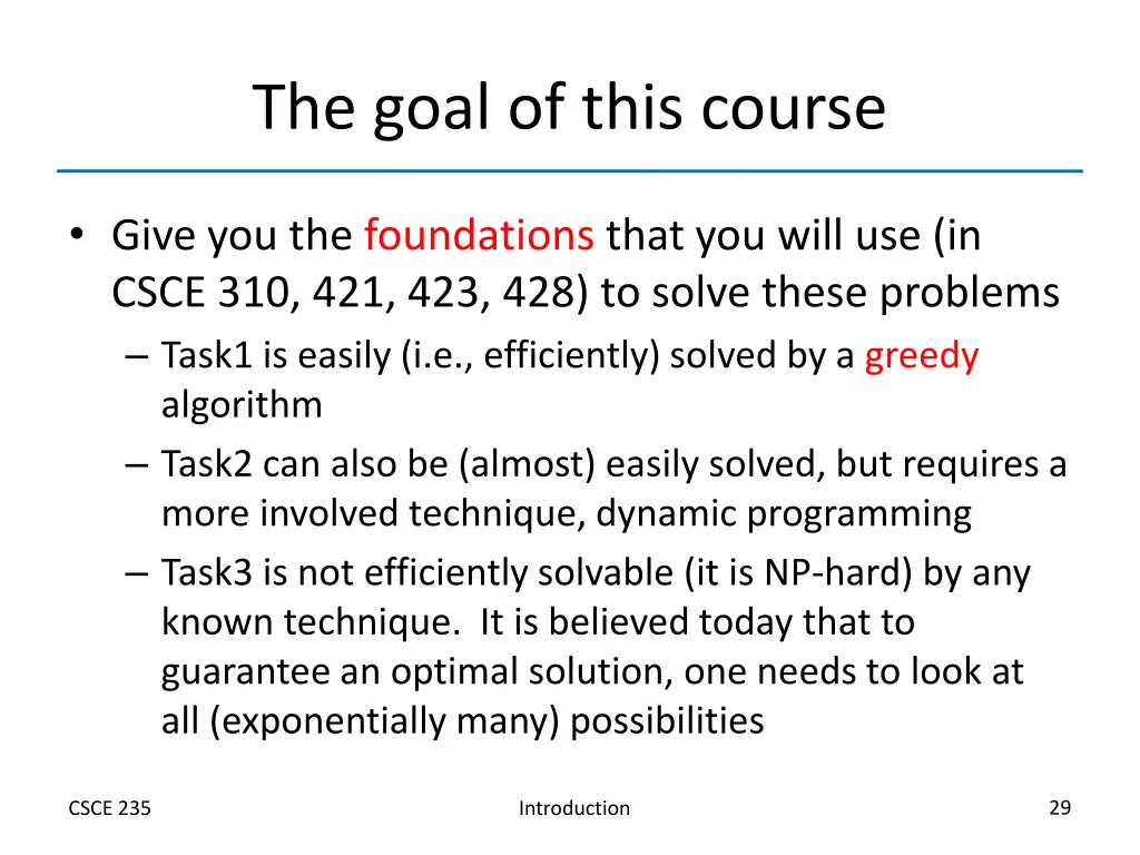 the goal of this course