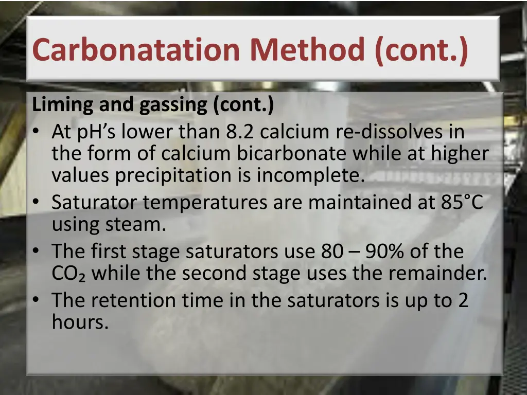 carbonatation method cont