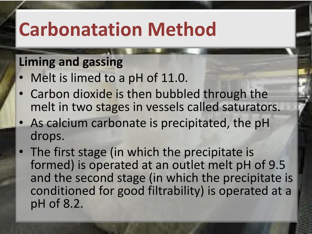carbonatation method
