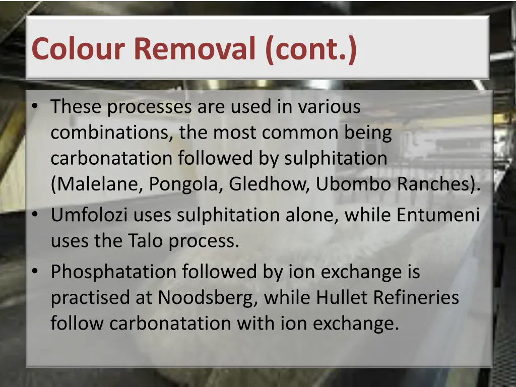 colour removal cont