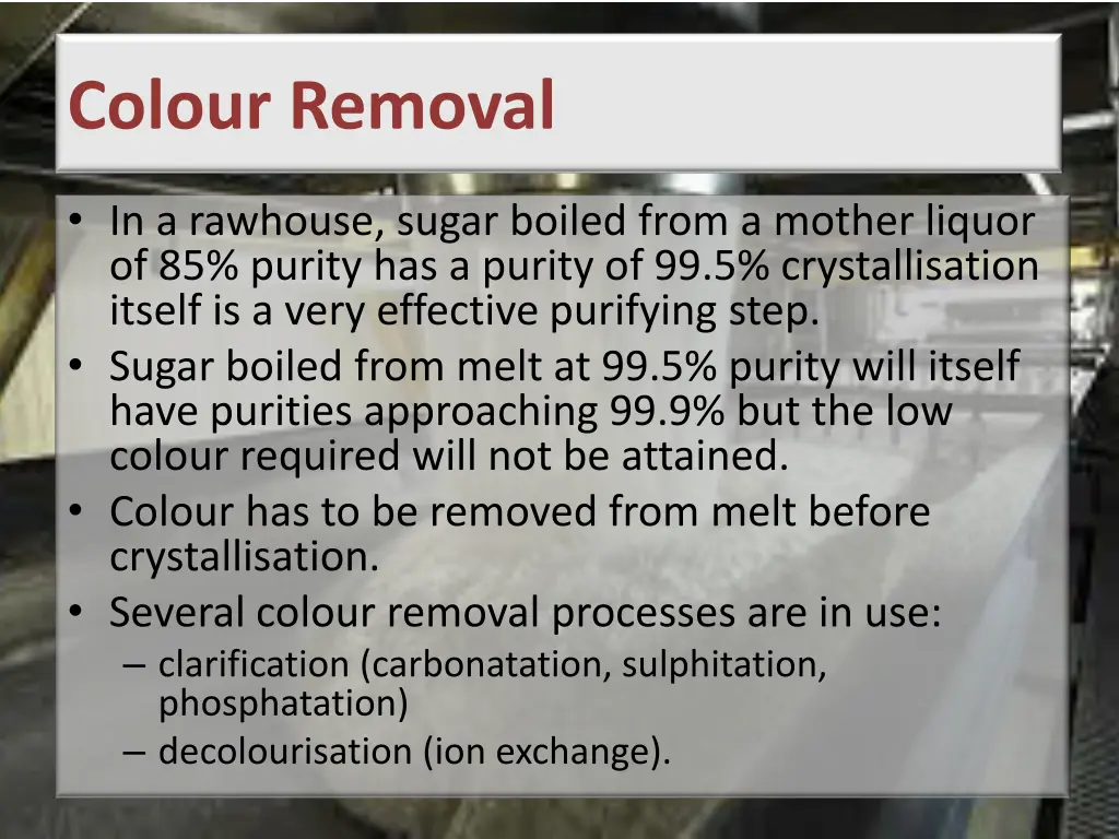 colour removal