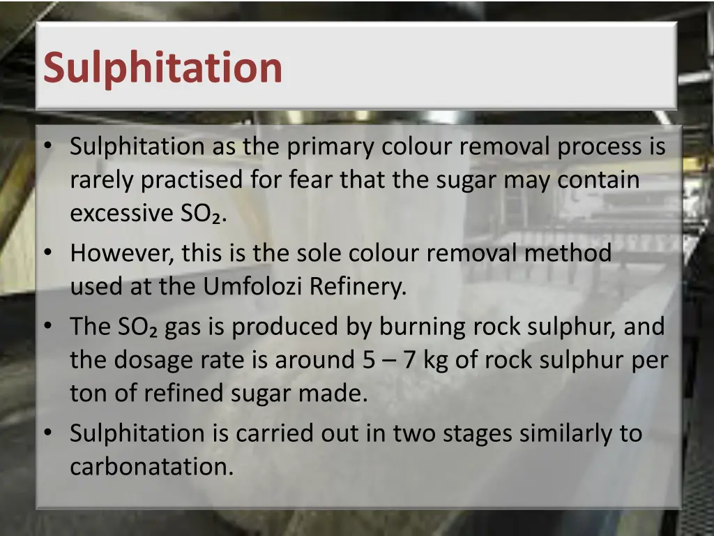 sulphitation