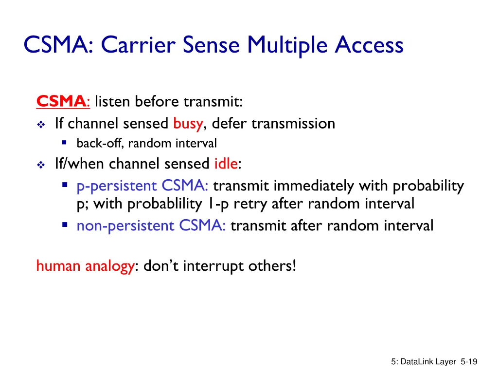 csma carrier sense multiple access