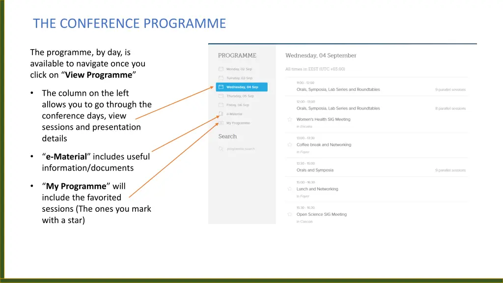 the conference programme