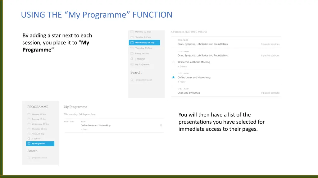 using the my programme function