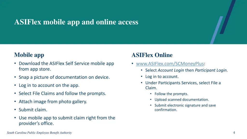 asiflex mobile app and online access