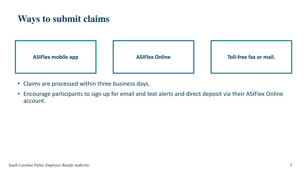 ways to submit claims