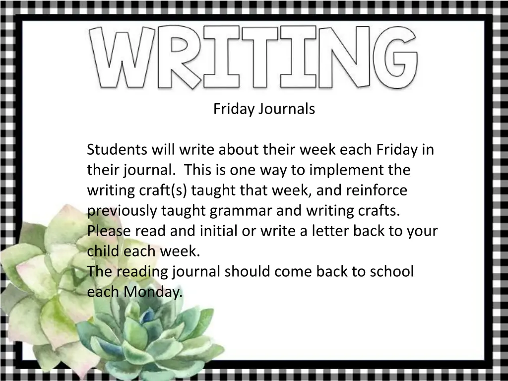 friday journals