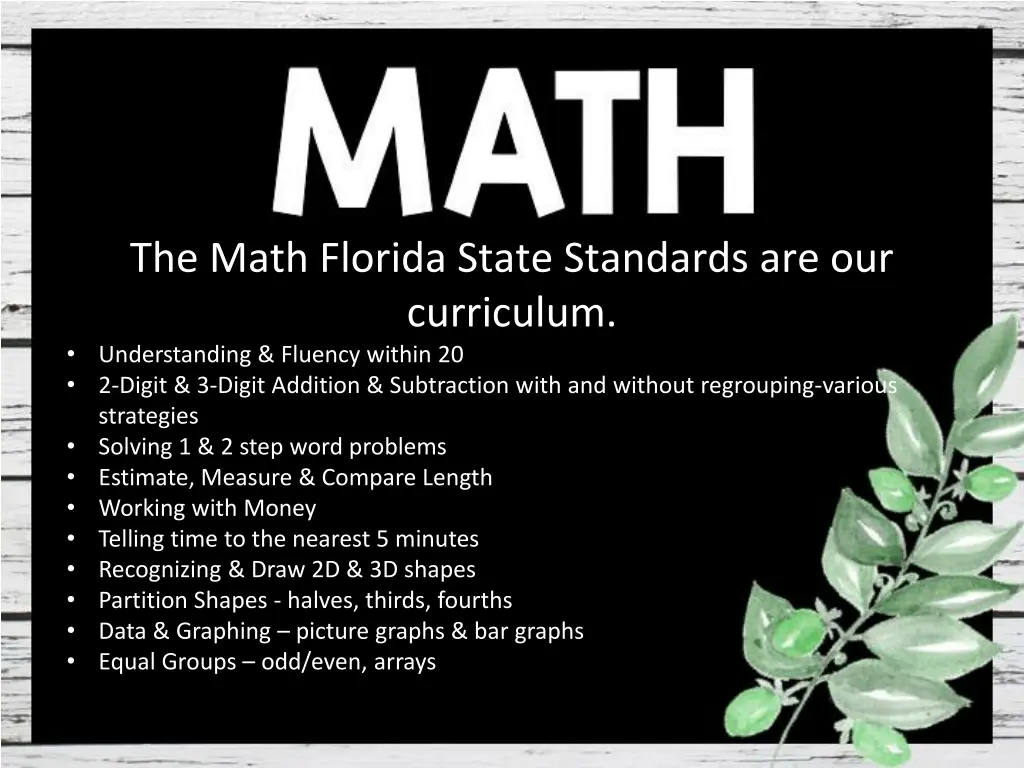 the math florida state standards