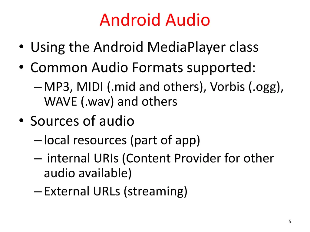 android audio